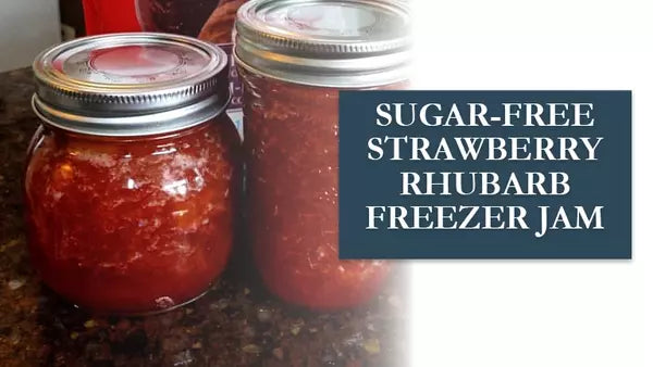 Sugar-Free Strawberry Rhubarb Freezer Jam Recipe