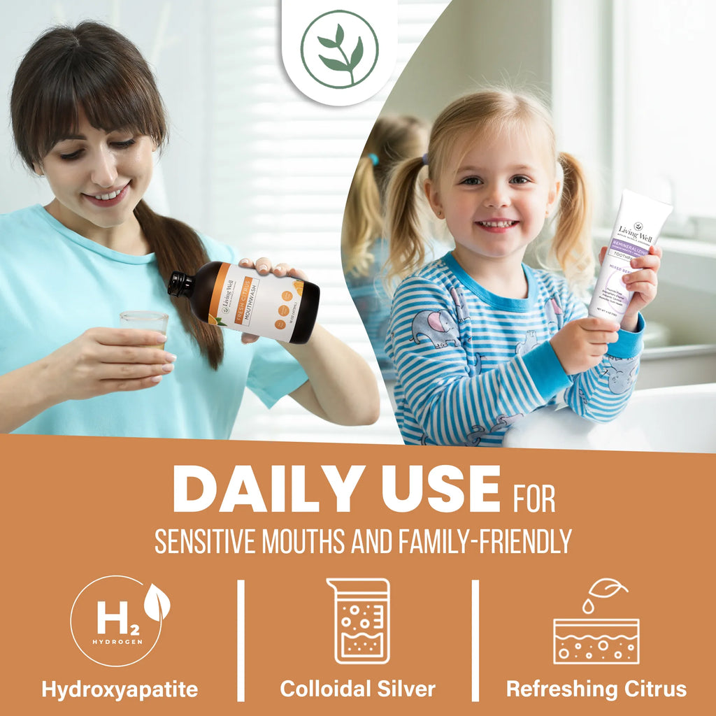 Kids Remineralizing Toothpaste + Citrus Mouthwash Bundle