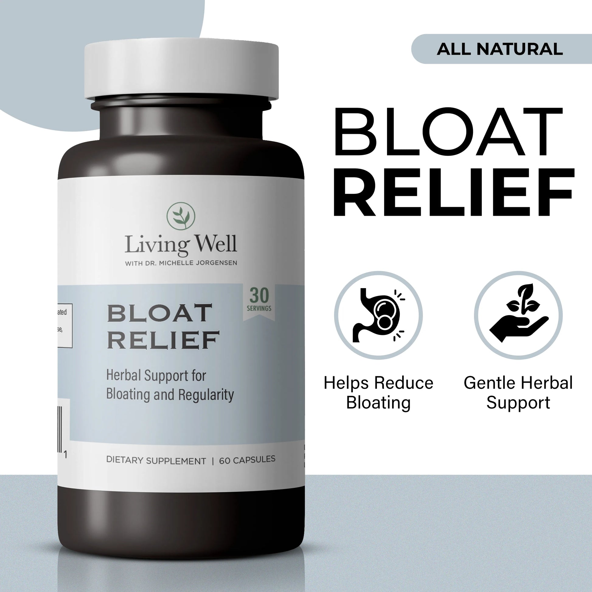 Bloat Relief gut health supplement back of bottle