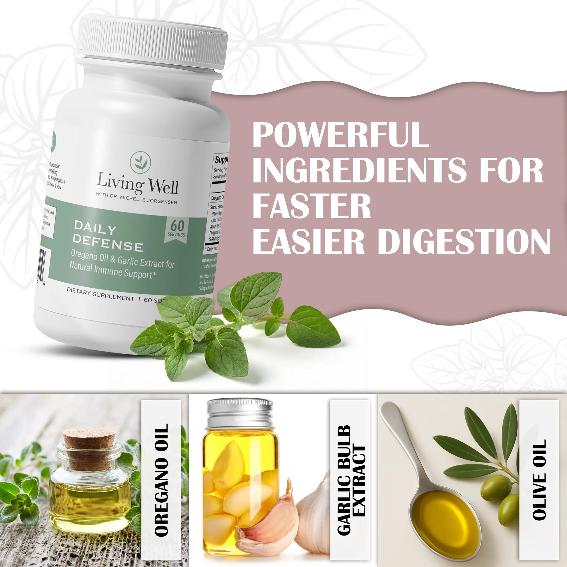 Daily Defense Oregano and Garlic Supplement