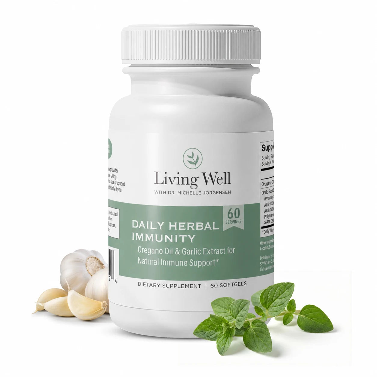 Daily Herbal Immunity Oregano and Garlic Supplement
