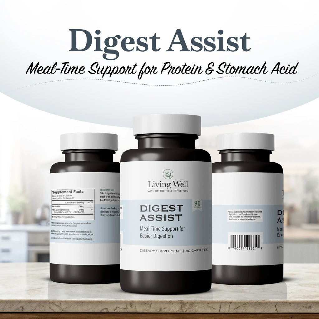 Digest Assist digestive enzyme supplement by Dr. Michelle Jorgensen