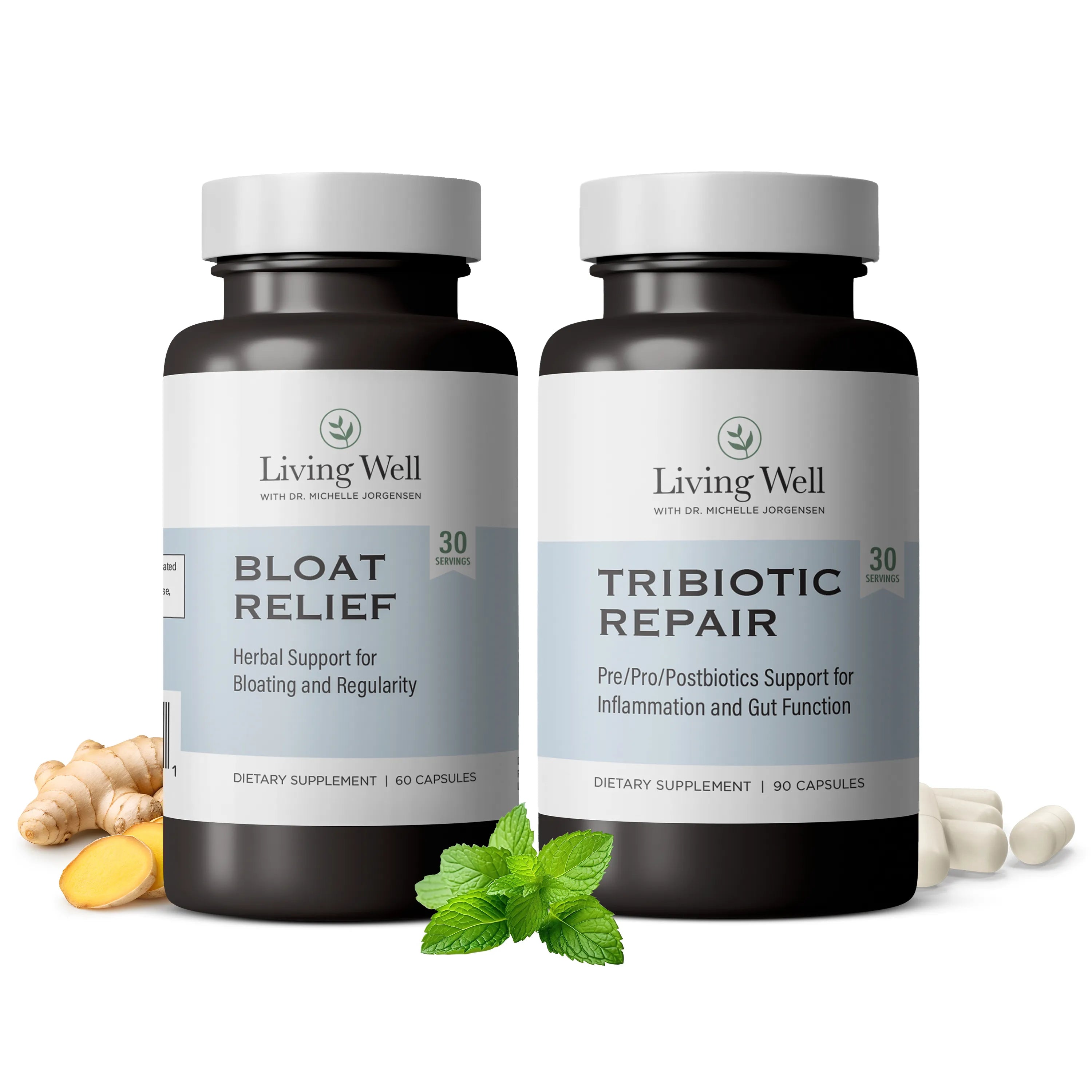 Gut Repair Duo, Bloat Relief and Tribiotic Repair, by Living Well with Dr. Michelle