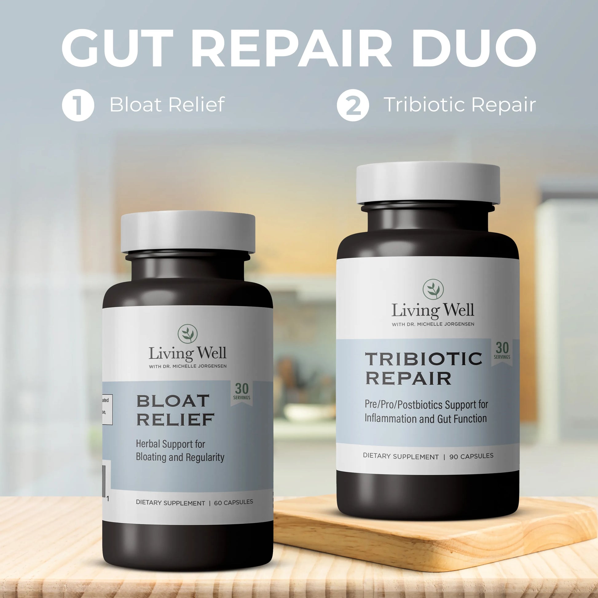 Gut Repair Duo: Bloat Relief + Tribiotic Repair