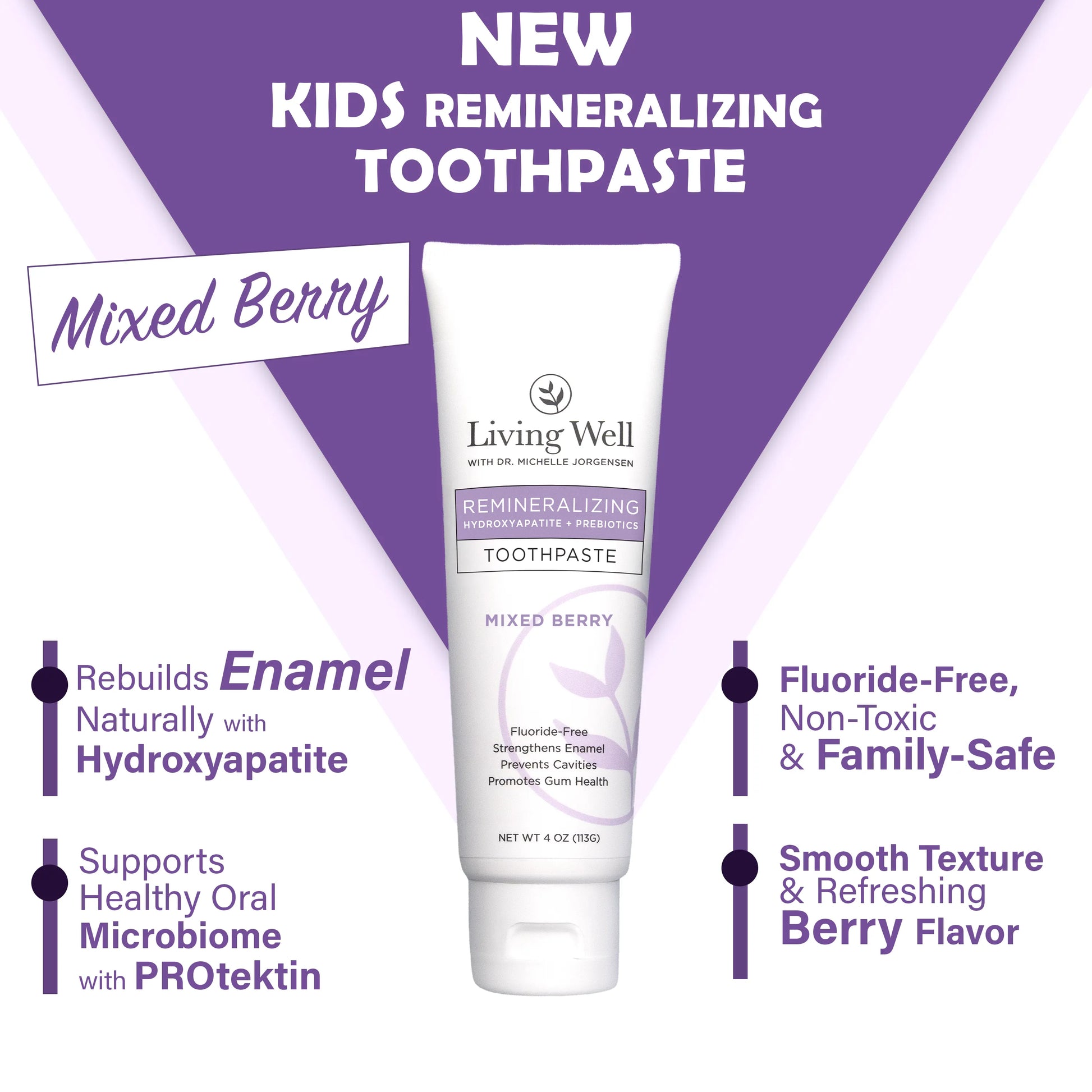 Kids Remineralizing Toothpaste – Mixed Berry with Hydroxyapatite + PRO ...