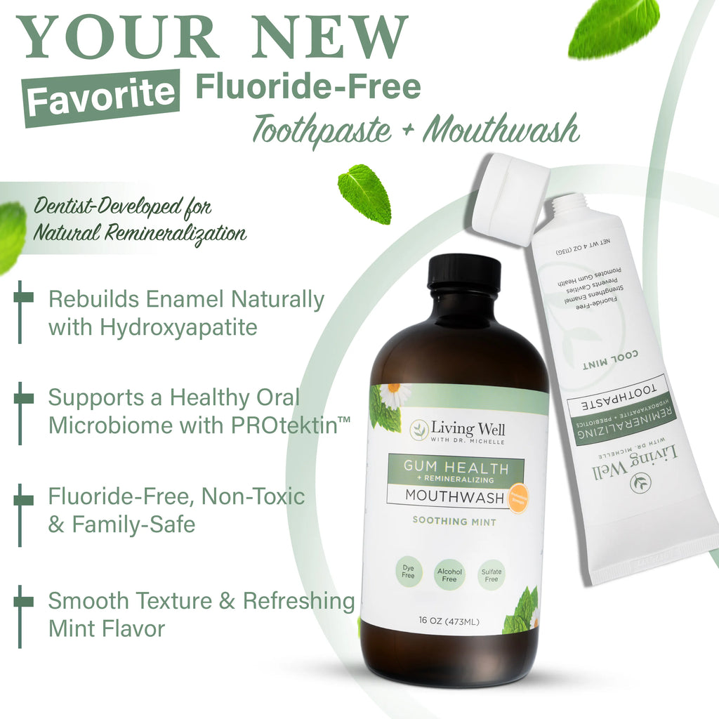 Remineralizing Toothpaste + Gum Health Mouthwash | Living Well Remineralizing Toothpaste + Gum Health Mouthwash | Living Well