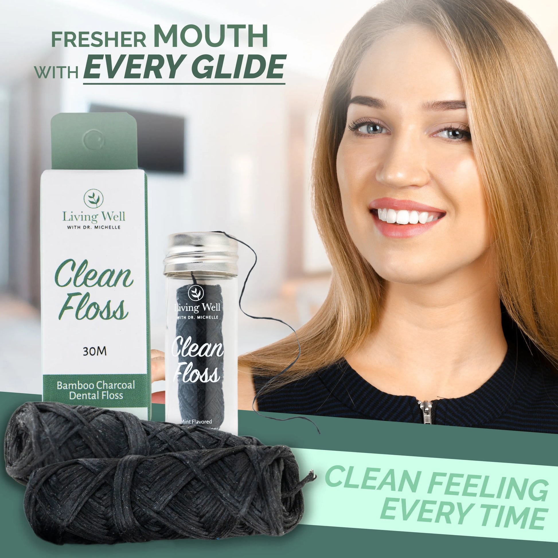 All Natural Bamboo Charcoal Dental Floss