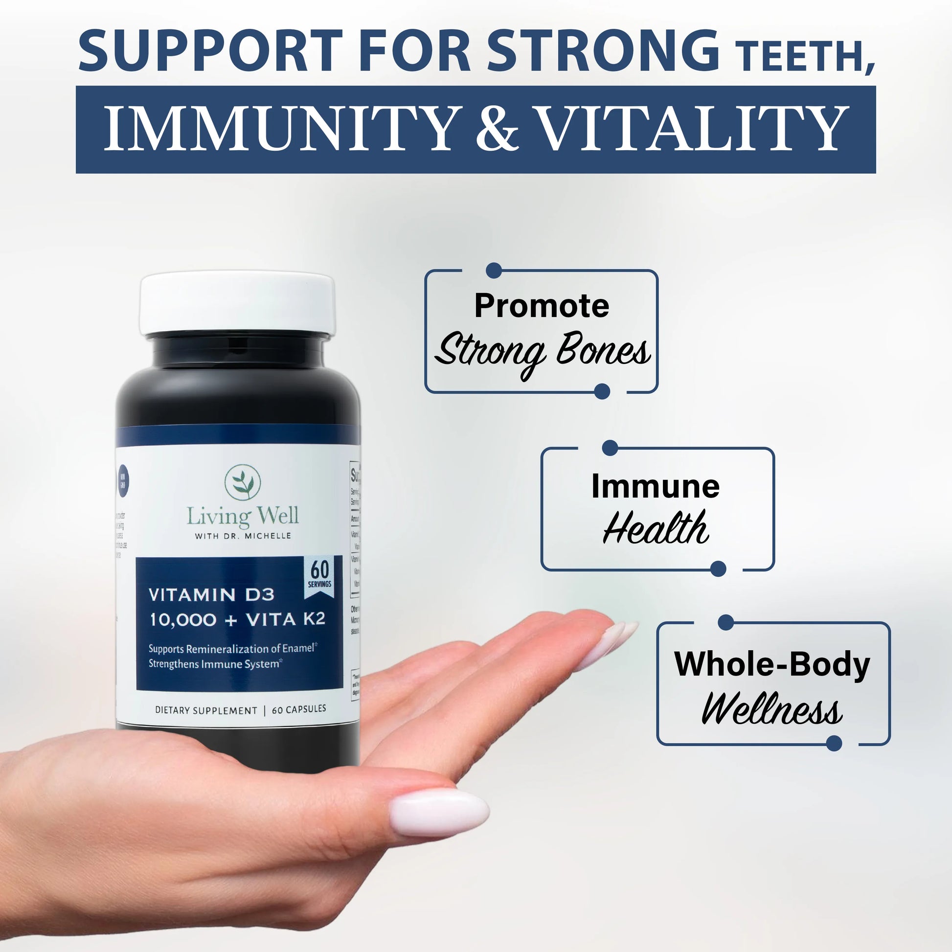 Tooth Remineralization Supplements (Vita D + K, Tooth & Bone Formula)