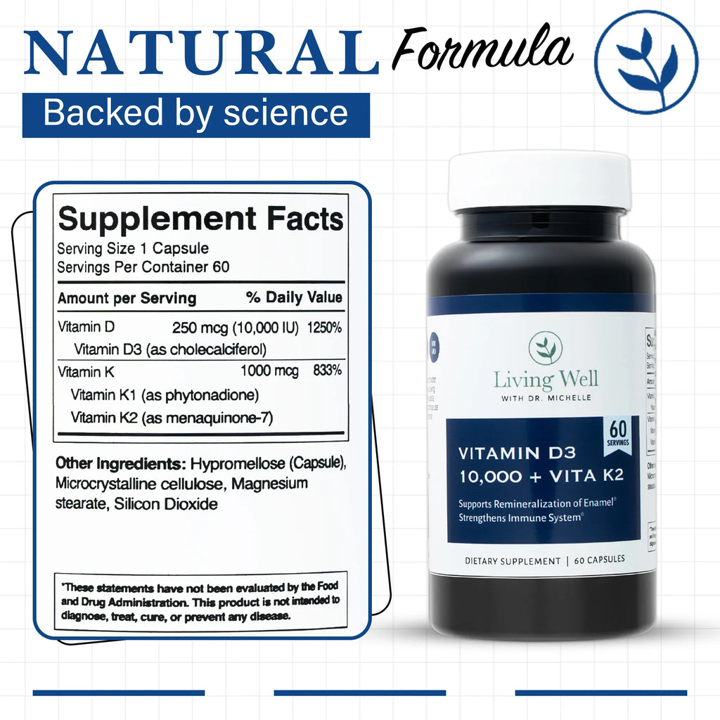 Tooth Remineralization Supplements (Vita D + K, Tooth & Bone Formula)