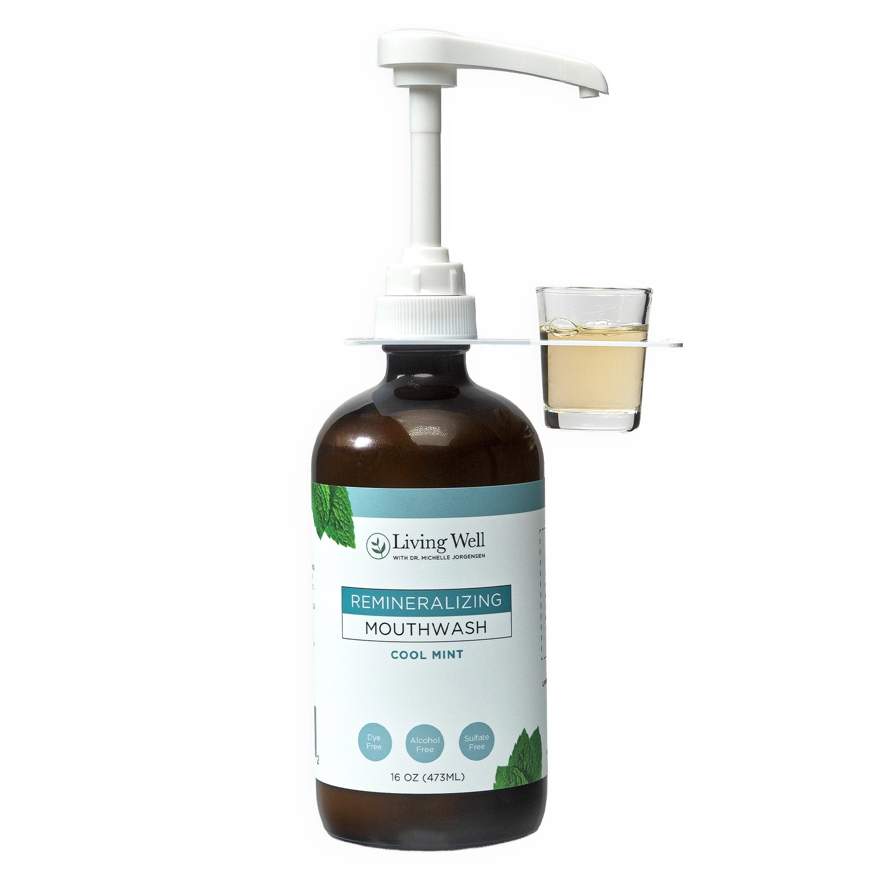 Mouthwash Pump & Cup | Easy-Dispense | Living Well