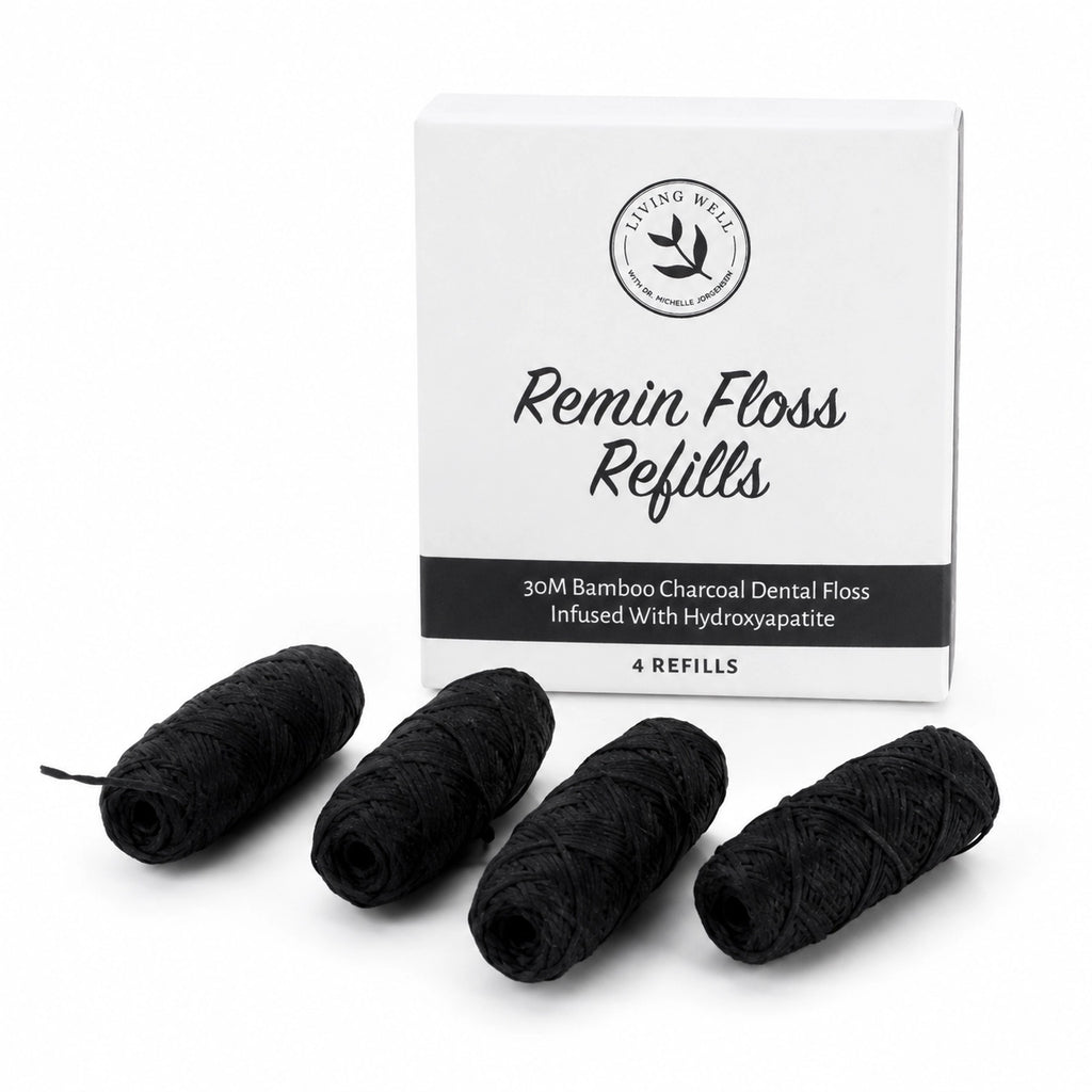Remin Floss Refills 4-Pack – Hydroxyapatite-Infused Dental Floss Refill Spools