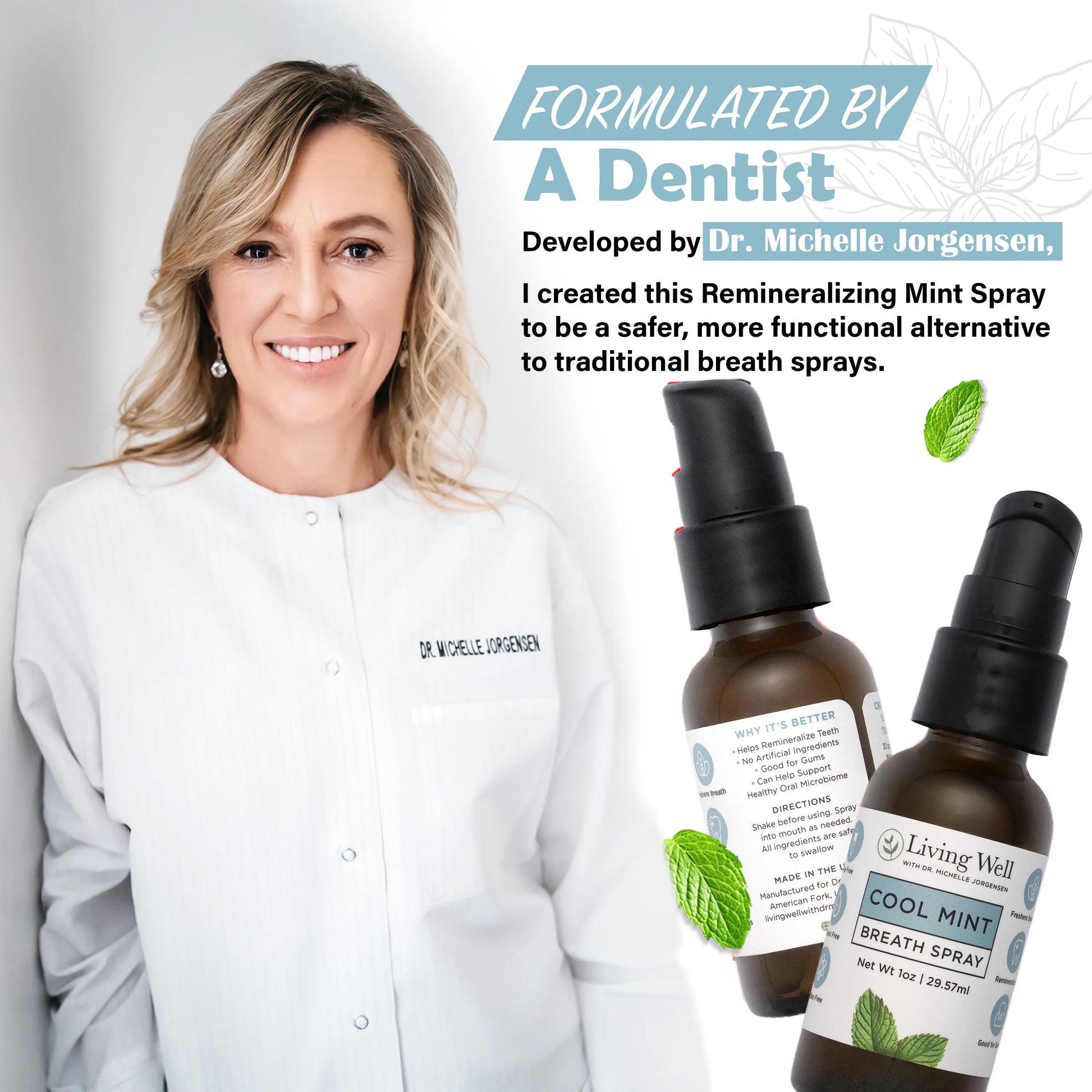 Cool Mint Remineralizing Breath Spray | Living Well - Living well Cool Mint Remineralizing Breath Spray | Living Well - Living well