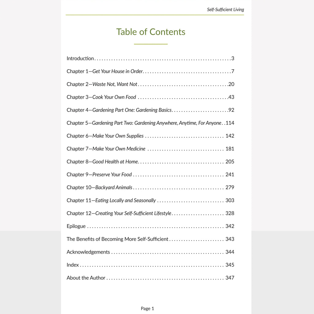 Self-Sufficient Living Digital eBook (Download)