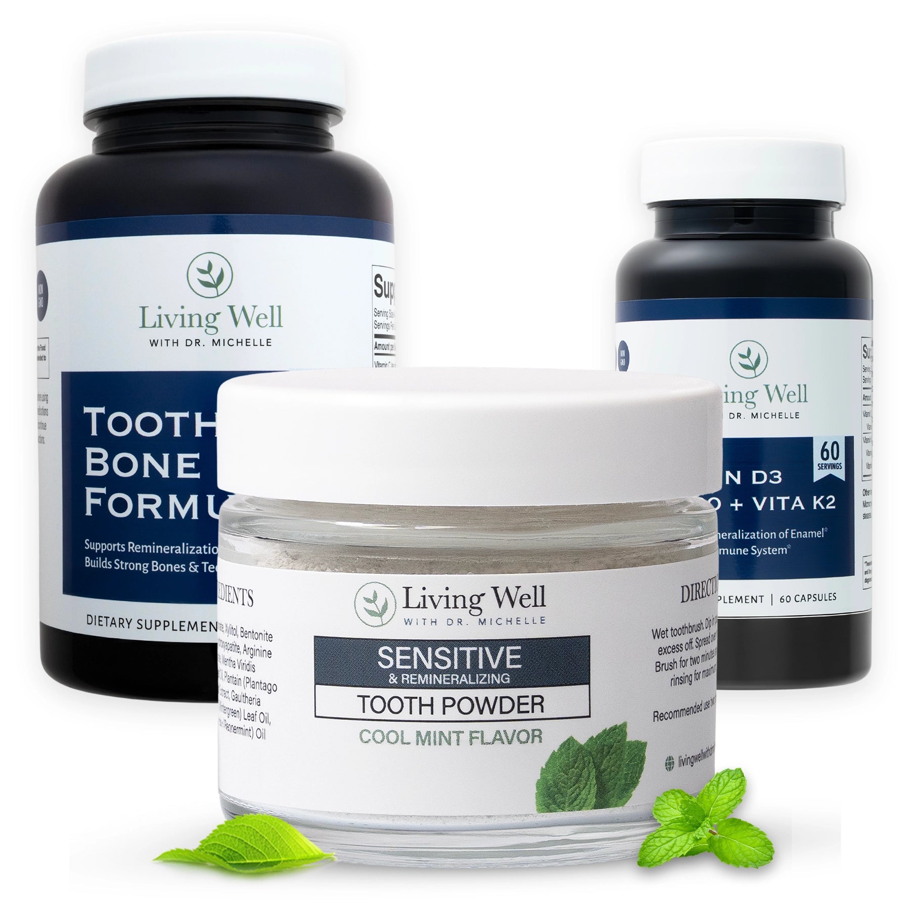 Sensitive Remineralization Kit (Sensitive Tooth Powder, Vita D + K, Tooth & Bone Formula)