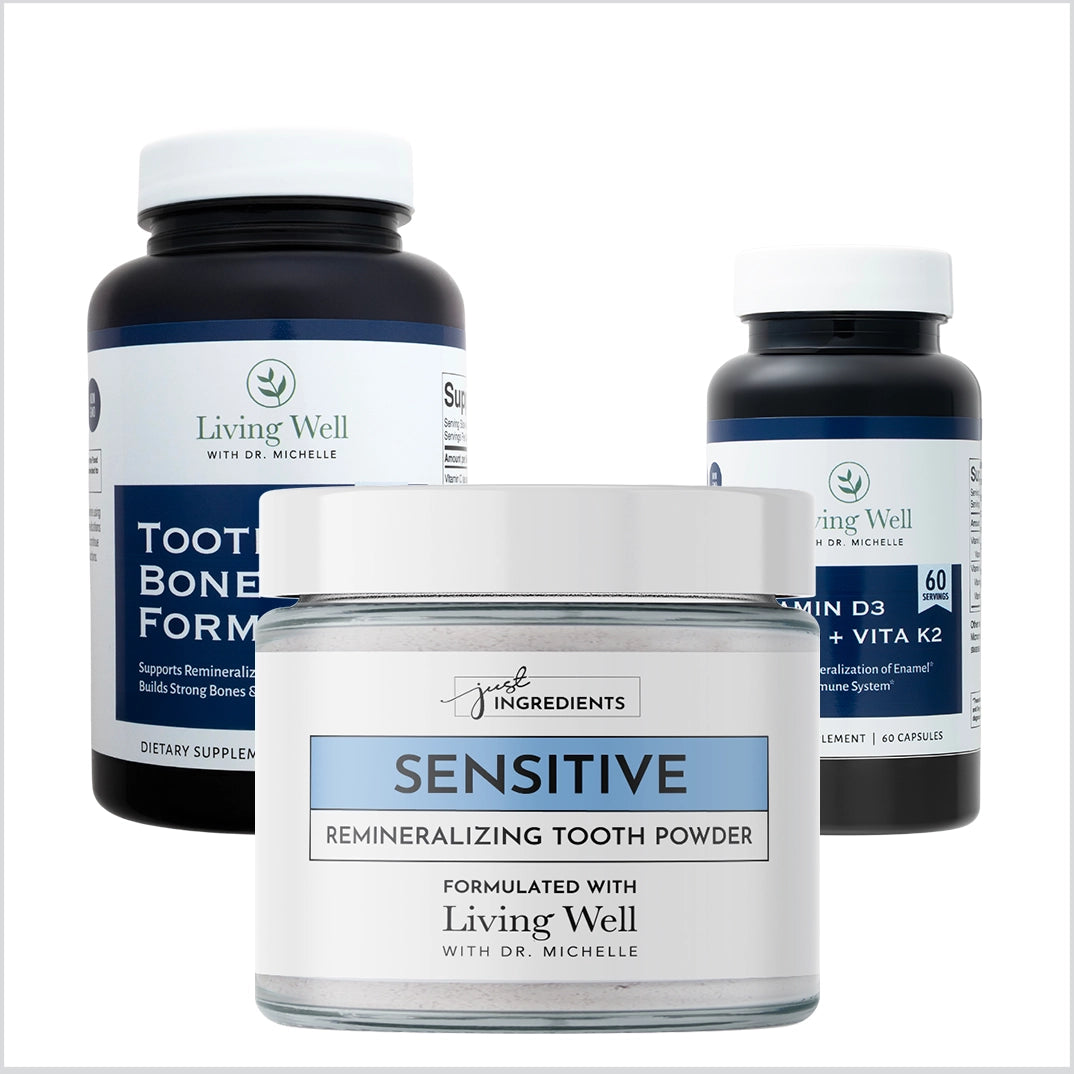 Sensitive Remineralization Kit (Sensitive Tooth Powder, Vita D + K, Tooth & Bone Formula)