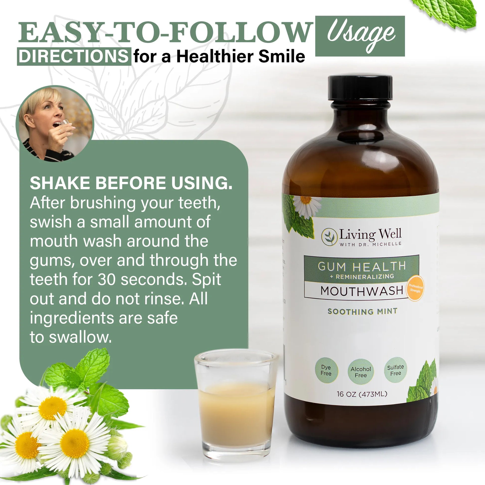 Remineralizing + Gum Health Mouthwash - Soothing Mint +-