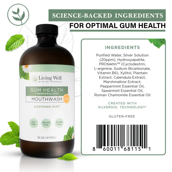 Remineralizing + Gum Health Mouthwash - Soothing Mint +-