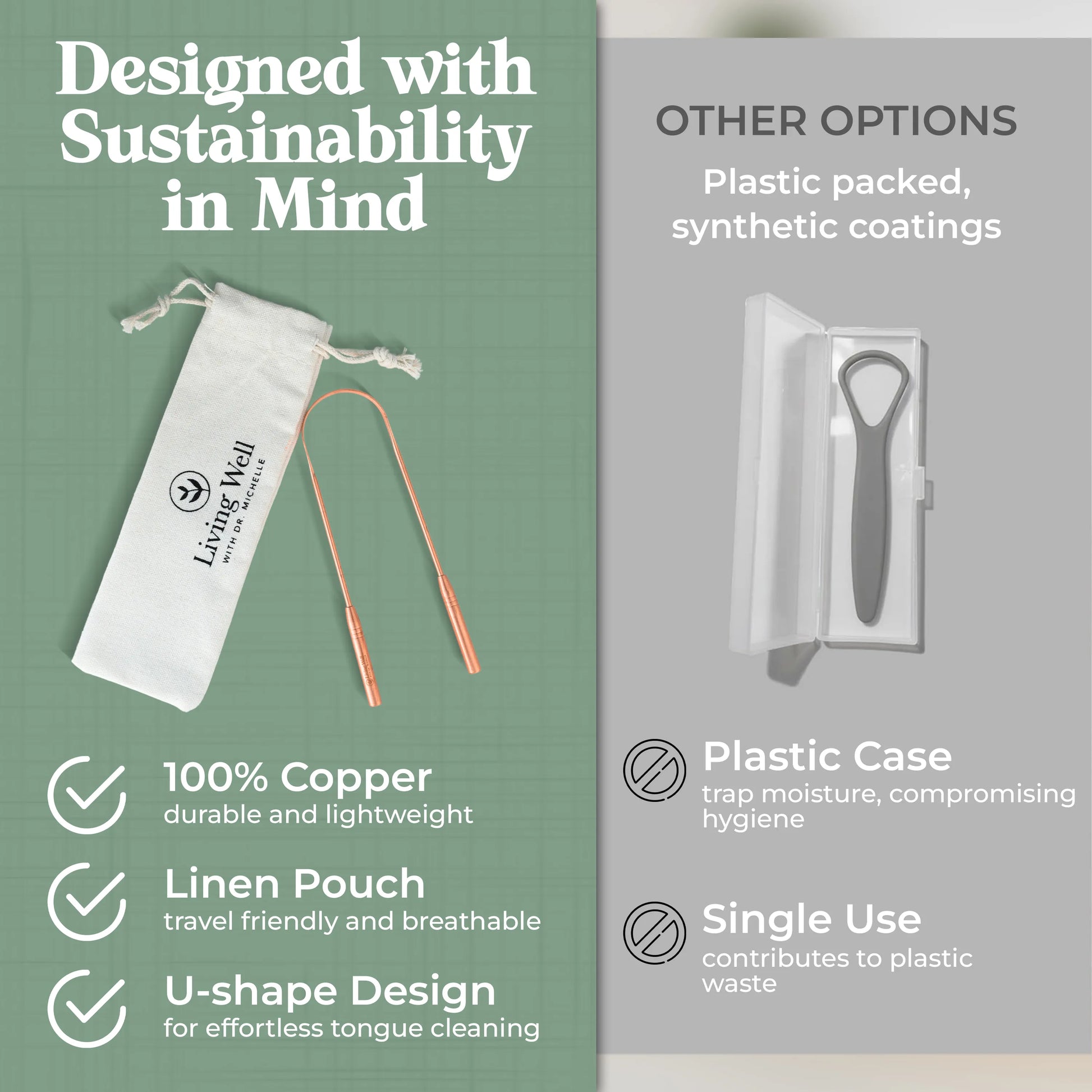 Two Pack of Copper Tongue Scrapers