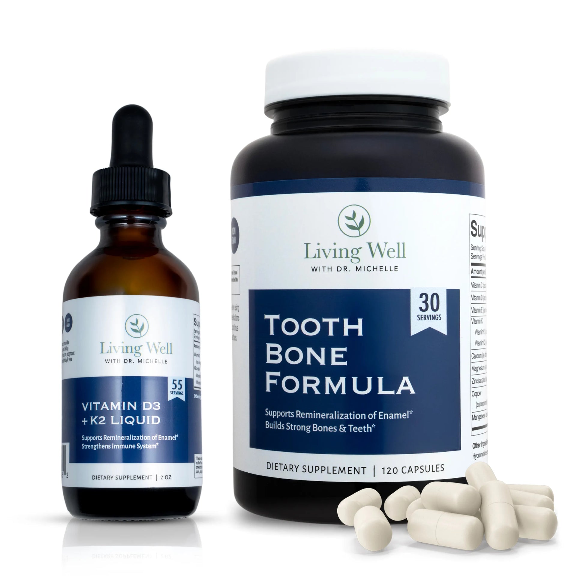 Tooth Remineralization Supplements with Liquid Vita D + K (Liquid Vita D + K, Tooth & Bone Formula)