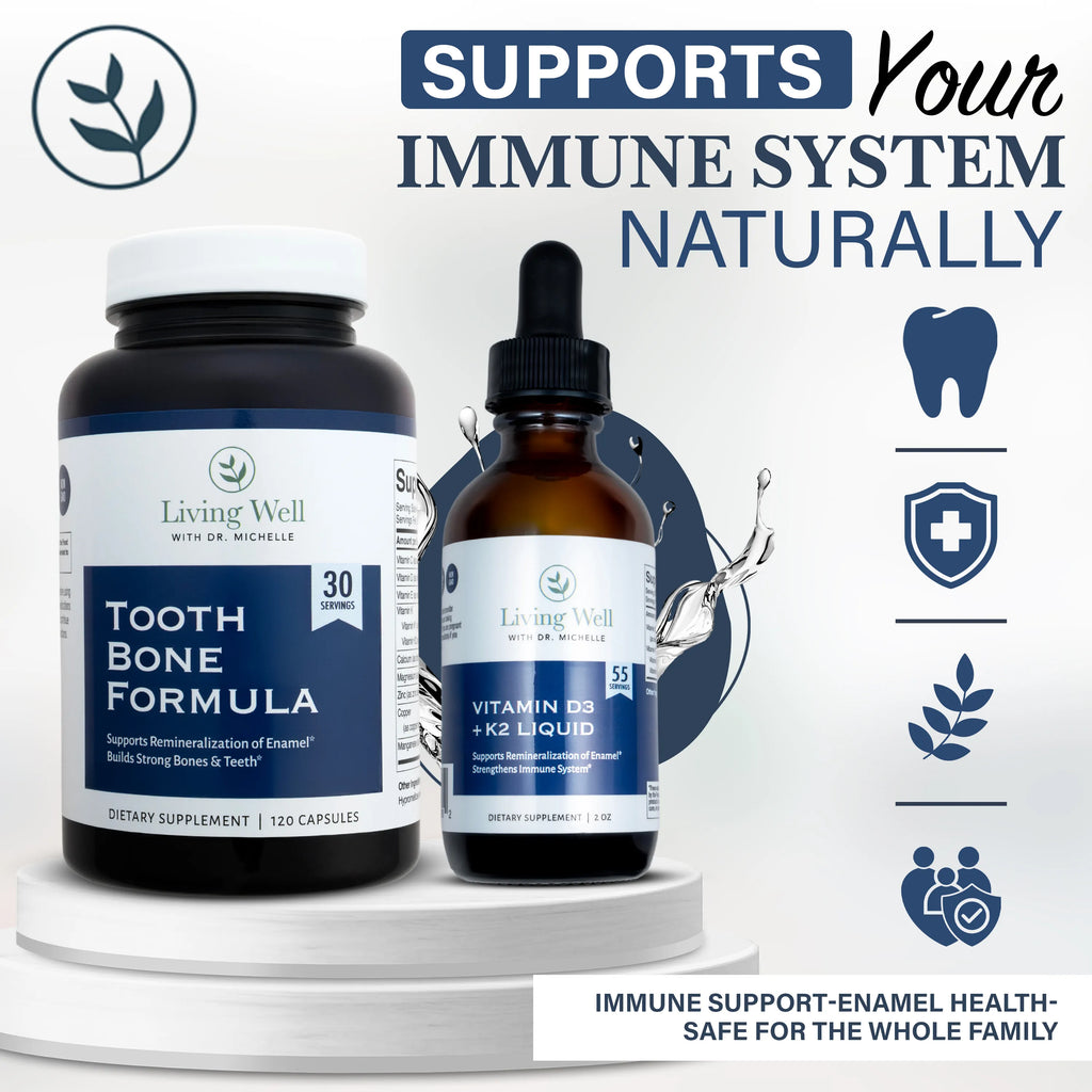 Tooth Remineralization Supplements with Liquid Vita D + K (Liquid Vita D + K, Tooth & Bone Formula)