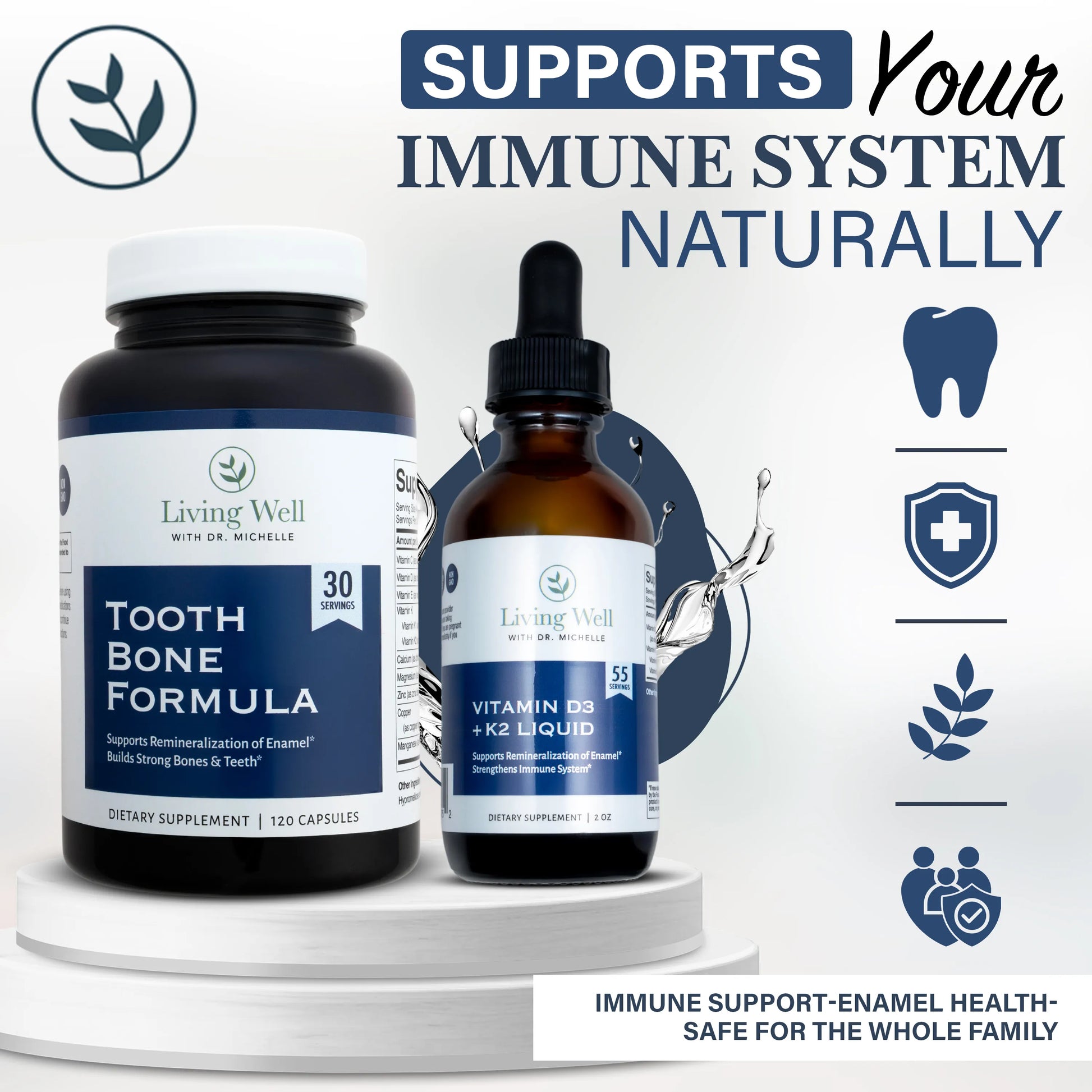 Tooth Remineralization Supplements with Liquid Vita D + K (Liquid Vita D + K, Tooth & Bone Formula)