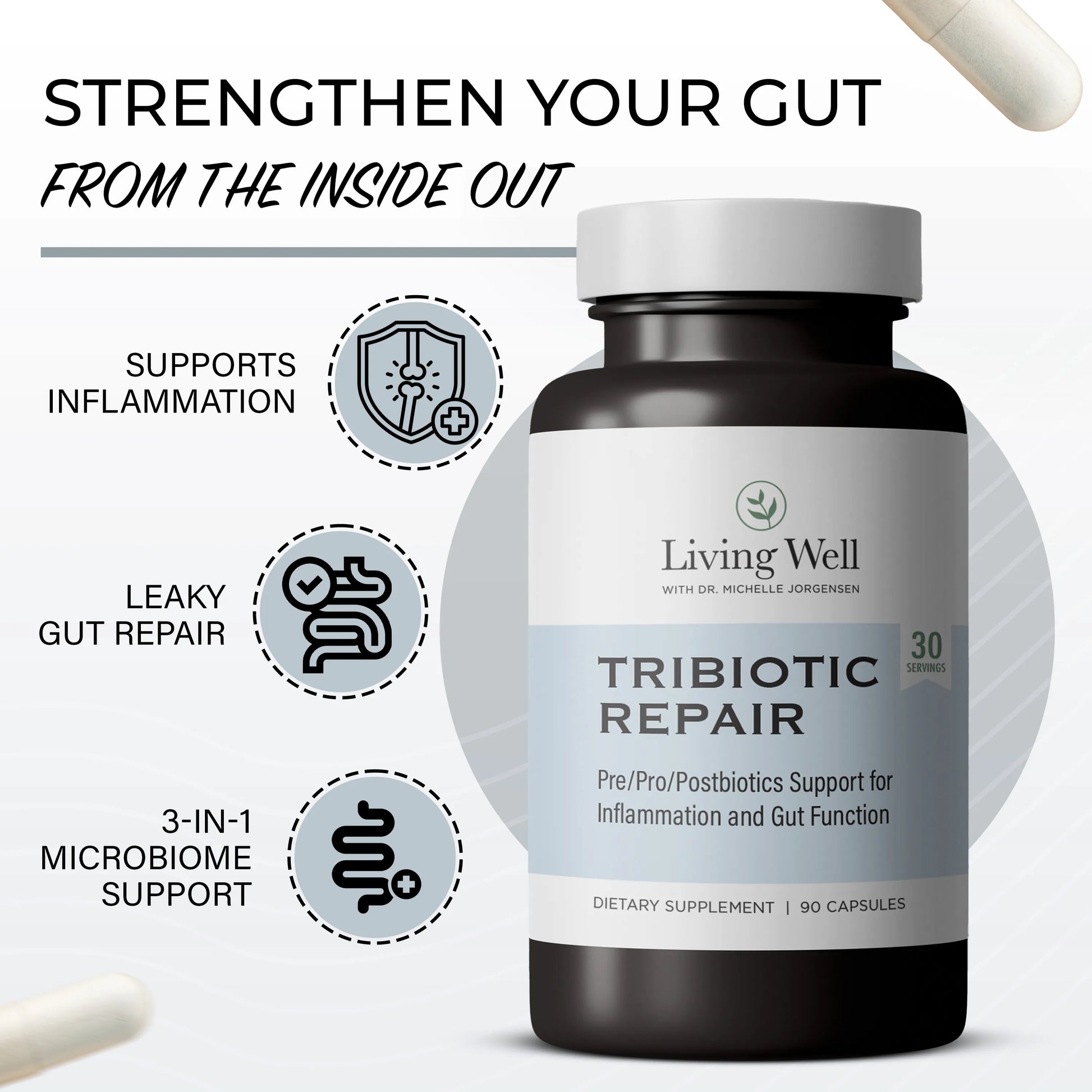 Tribiotic Repair gut health probiotic supplement lifestyle