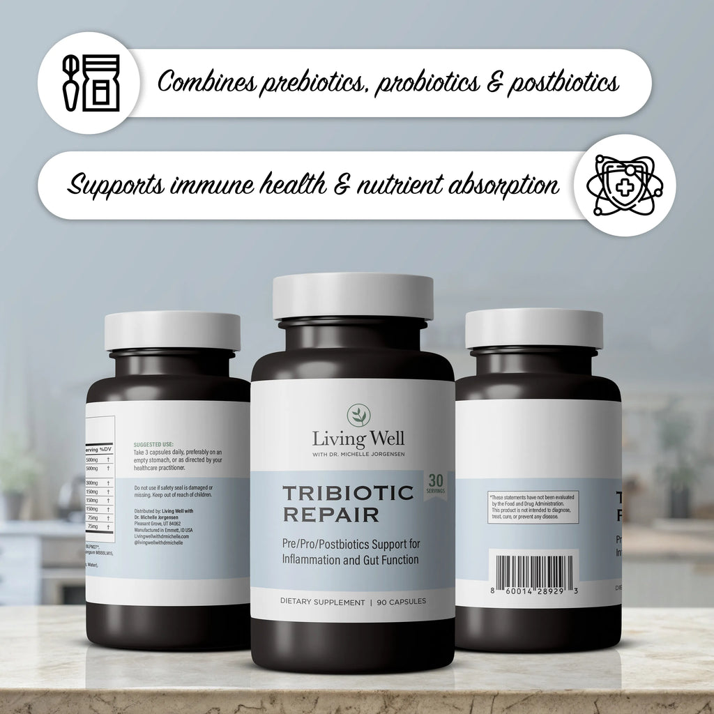Tribiotic Repair gut health probiotic supplement usage instructions