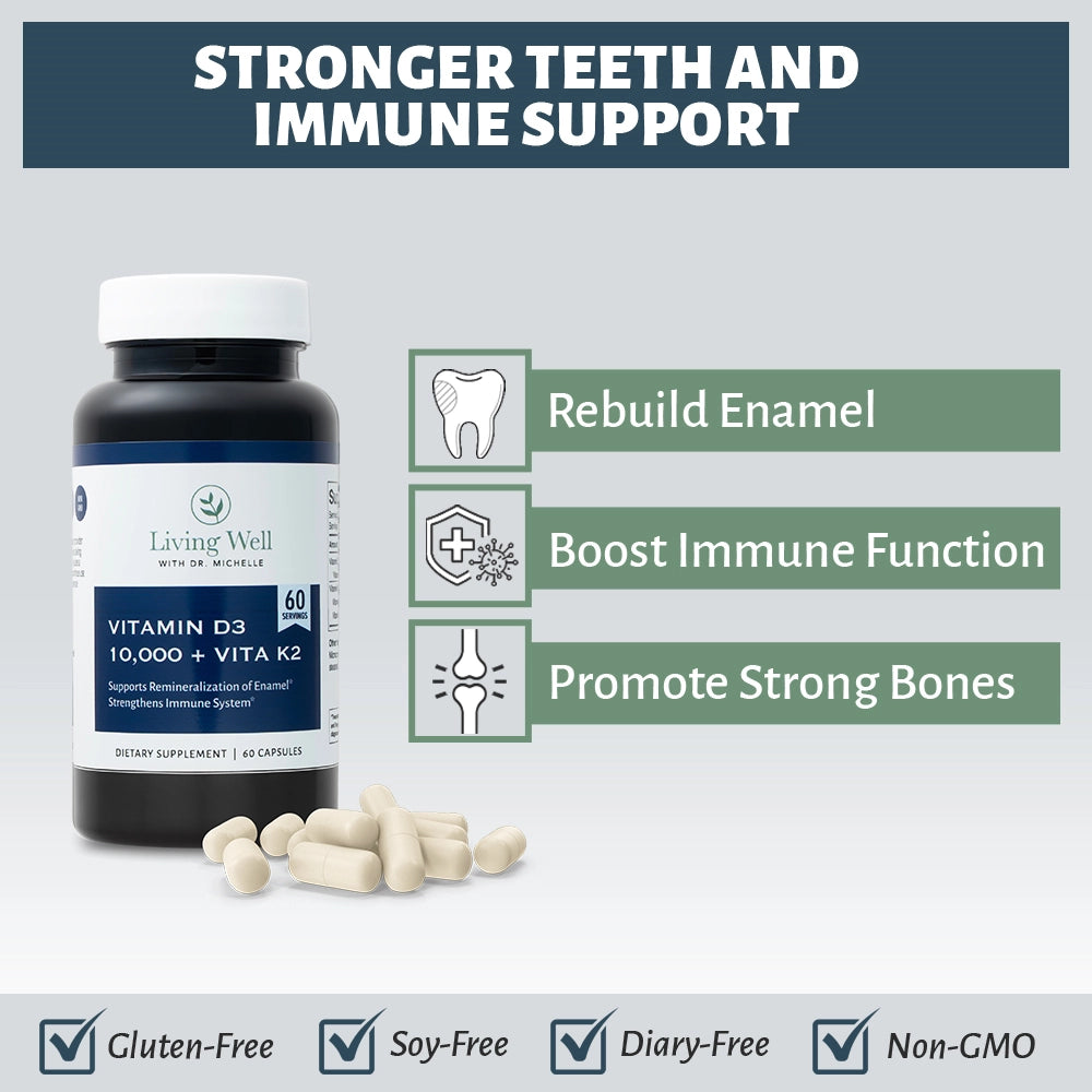 Tooth Remineralization Supplements (Vita D + K, Tooth & Bone Formula)