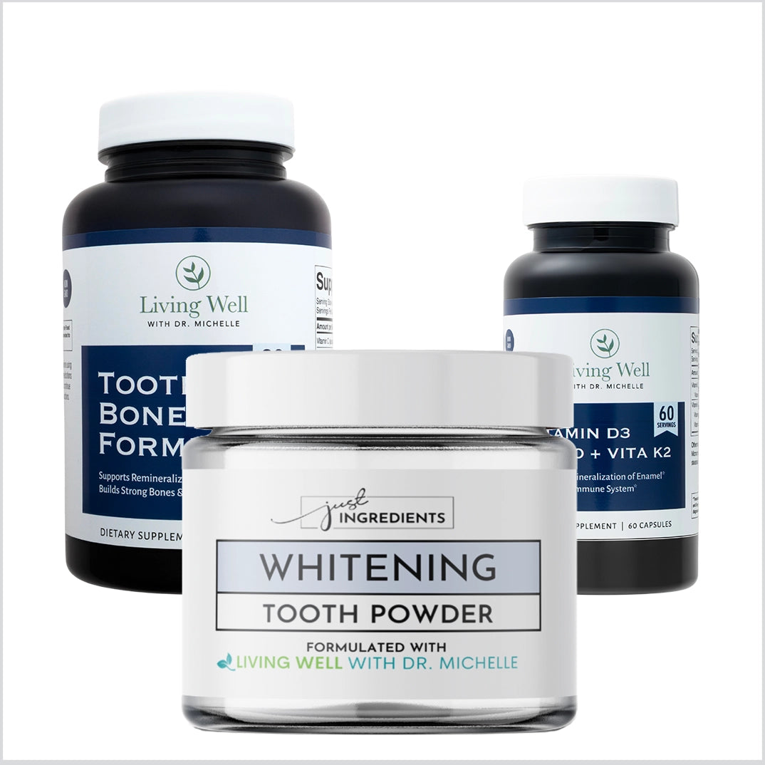 Whitening Remineralization Kit (Whitening Remineralizing Tooth Powder, Vita D + K, Tooth & Bone Formula)