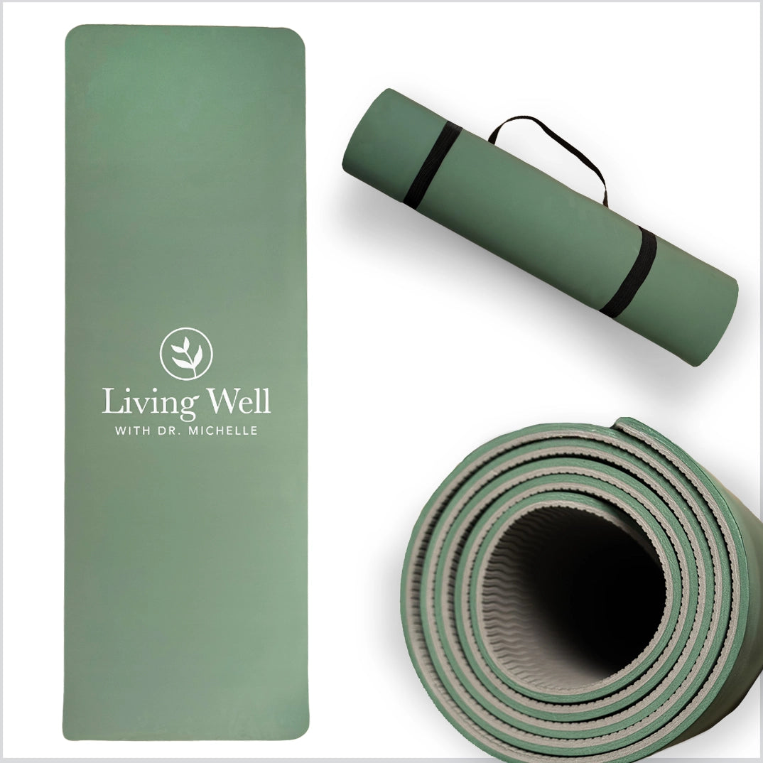 Living Well Premium Yoga Mat with Carrying Strap & Bag