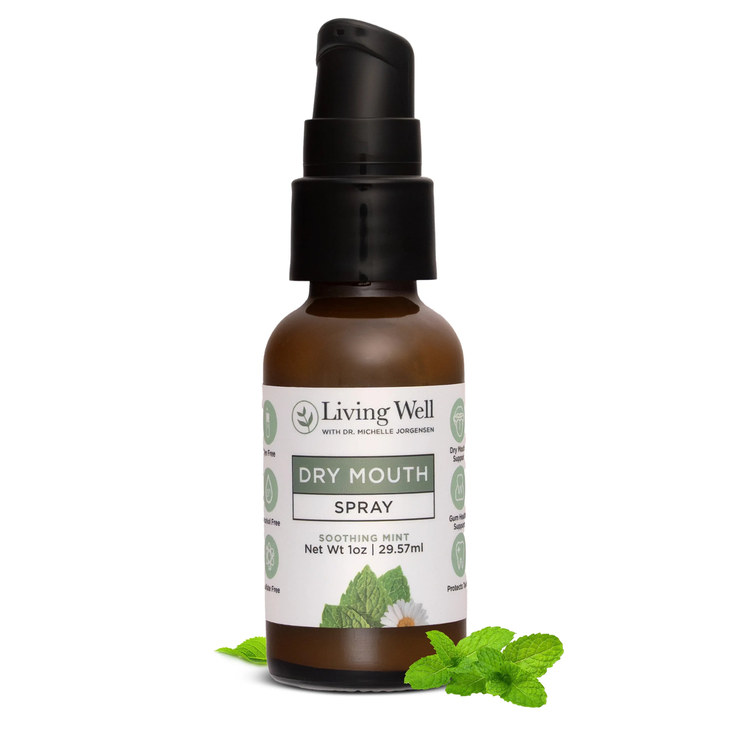 Dry Mouth Spray with hydroxyapatite and herbal relief by Living Well with Dr. Michelle