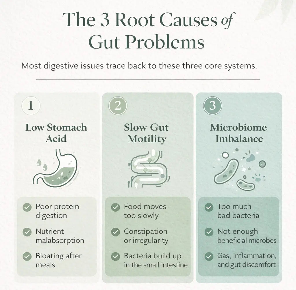 Infographic: the three root causes of poor gut health