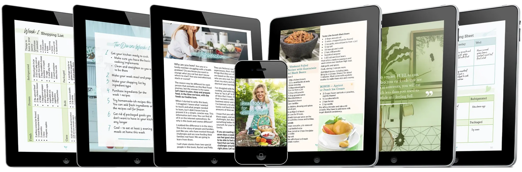 Recipes and pages from the Real Food for Real Families eBook